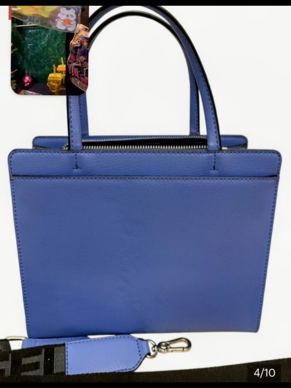 Karl Lagerfeld Blue Tote with Signature Cartoon Appliqué - Picture 7 of 8